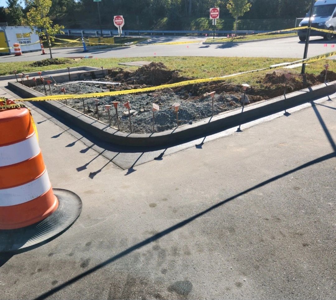 Civil concrete curb and gutter work by Pevarnik Bros.
